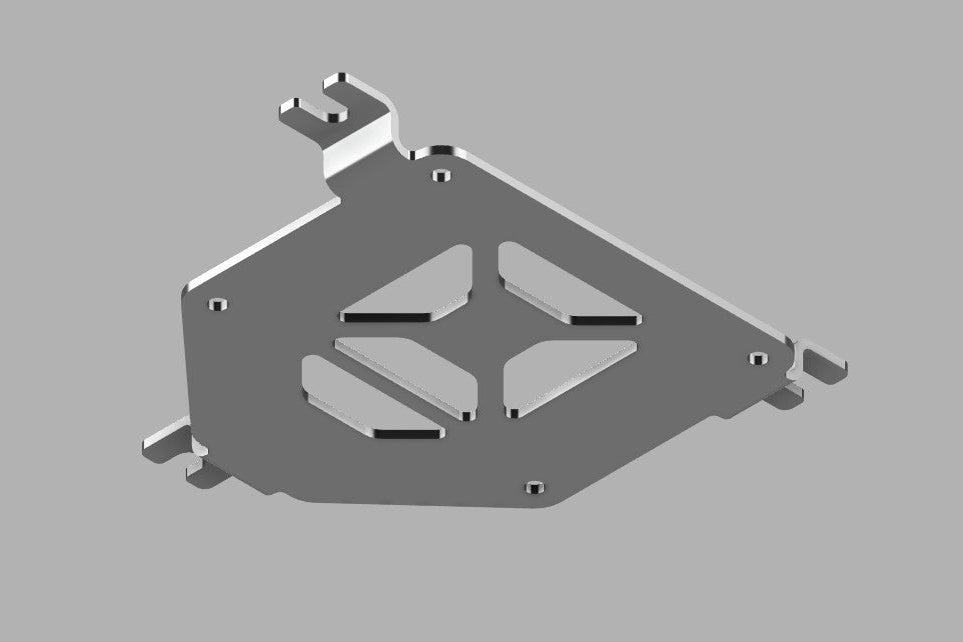 Metallic ecu mounting component for a dc5 